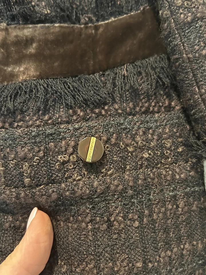 Chaqueta de tweed Tory Burch con detalles de terciopelo Foto 3 de 4