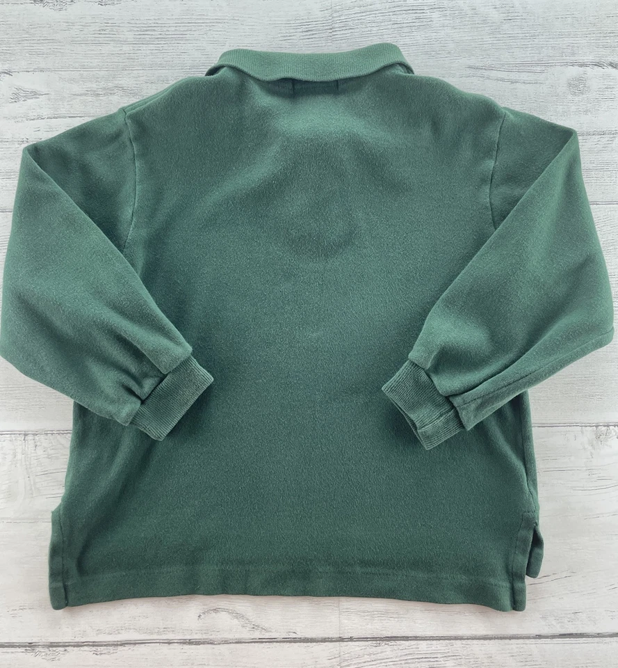 Vtg Polo Ralph Lauren Shirt Toddler 4T Green Long Sleeve Red Pony Holiday Preppy - Image 2 of 4