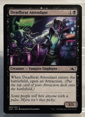 Magic Playset 4x Deadbeat Attendant - Common/Kreatur/Vampir - Unfinity - EN/NM