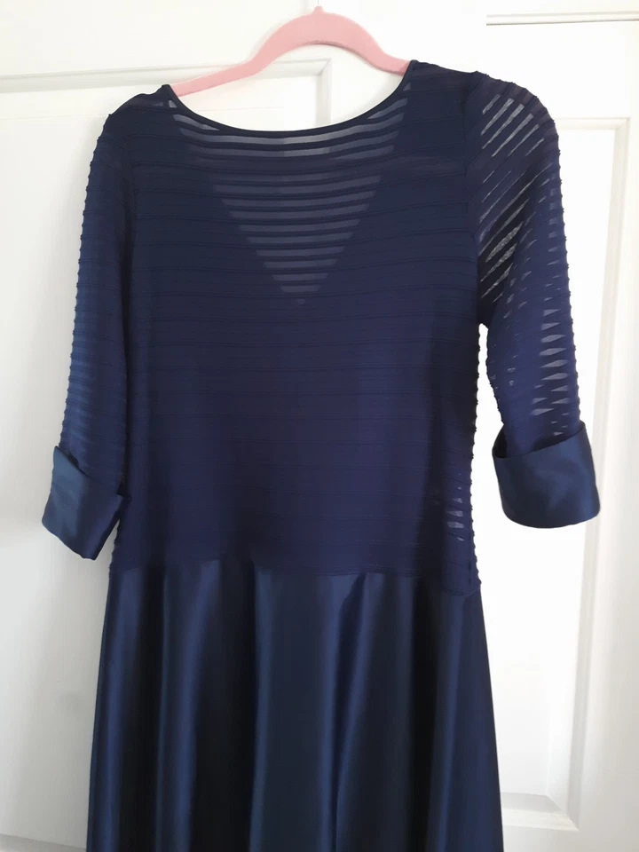 Prom/Bridesmaid/Ballgown Long Navy Size 12 With Slip Stiched Inside, Satin Feel - Image 2 of 4