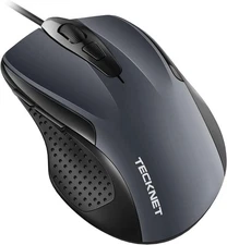 TECKNET USB Wired Mouse, 6-Button Corded Computer Mouse with 4 Adjustable DPI,