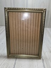 Vintage Ornate Filigree Metal Brass Gold Tone Picture Frame Art Deco 5x7 Easel