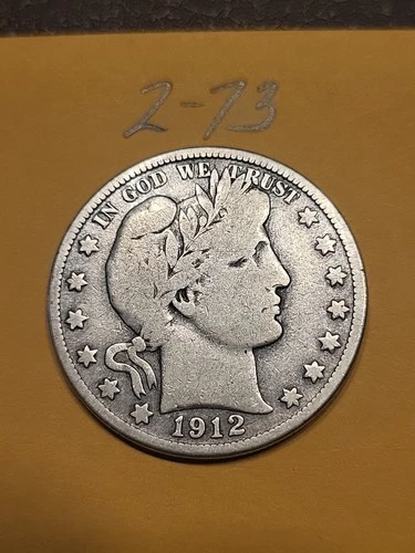 1912 D  Barber Half Dollar VG  Lot2-73