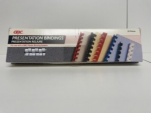 GBC Presentation Binding Combs Spines 25 pcs 3/8" White Plastic 19-Hole