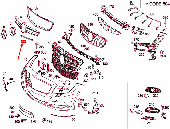 MERCEDES-BENZ CLS C218 Zierleiste für Stoßstange vorne links A2188851421