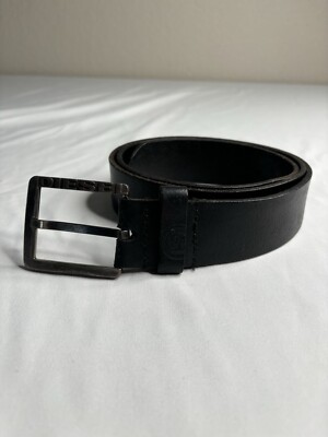 diesel black leather belt