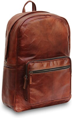 Unisex Leder Laptop Handgefertigt Freizeit Rucksack Messenger Reise Vintage