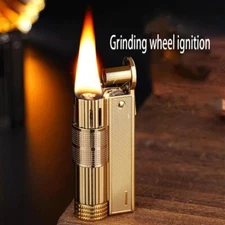YF201 Metal Antique Style Kerosene Lighter, Grinding Wheel, Windproof Open Flame