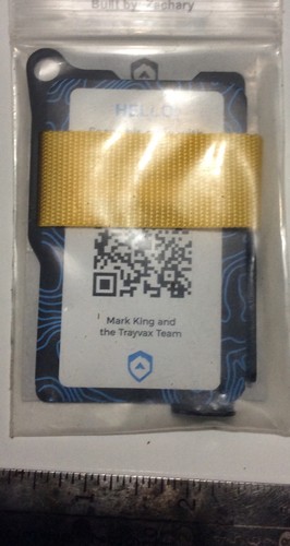 Trayvax Summit RFID Blocking Minimalist Type Metal Wallet w/ Yellow Band New - Picture 2 of 5