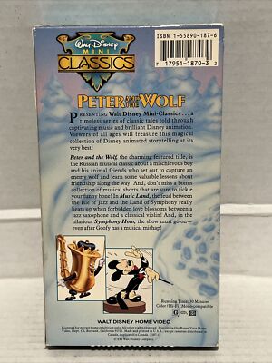 Walt Disney Mini Classics Peter And The Wolf (VHS) Music Land