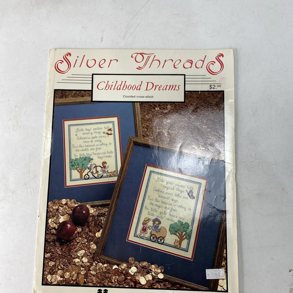 4 Vintage Counted Cross Stitch Books Baby Children Vanessa Ann Green Apple - Image 4 of 4