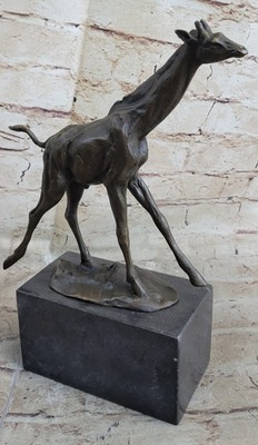 Original Signed Milo Tall Giraffe Bookend Book End Bronze Sculpture Statue Art