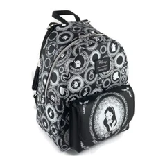 Disney Loungefly Alice In Wonderland Mini Backpack Bag Black White Looking Glass