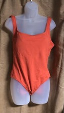 Vintage Women  s Swimsuit Cole Of California Coral / Orange One Piece Size 16