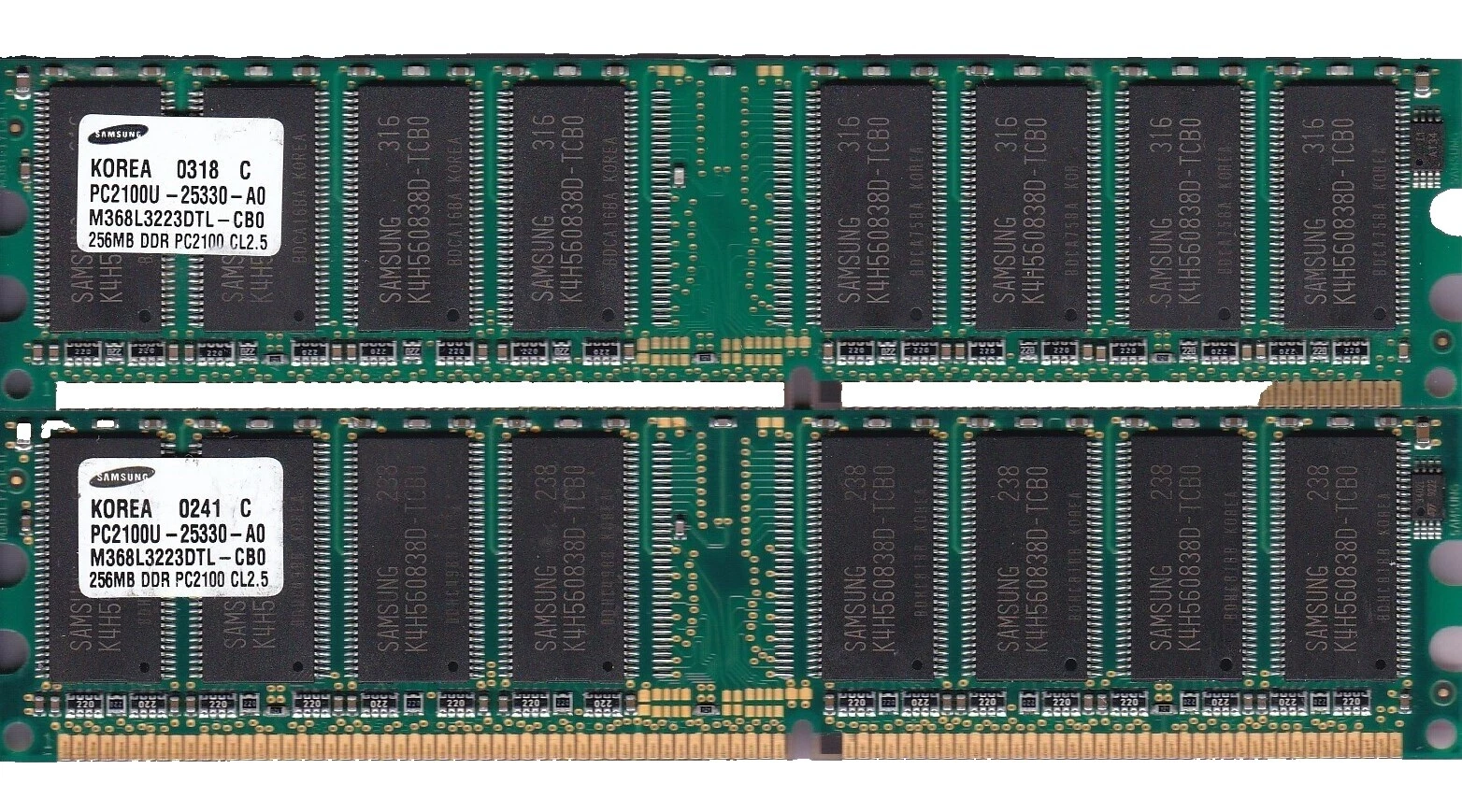 Ordenador Samsung DDR1 SDRAM 256 MB capacidad por módulo 1 Módulo de memoria (RAM)