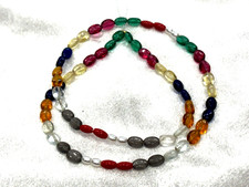 Multi Sapphire Oval Smooth 5x7 mm Beads Strands Gemstone 1 Necklace 18 Inch