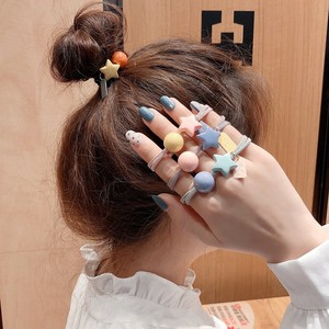 Id Women Star Ball Tag Pendant Knotted Double Layer Hair Rope