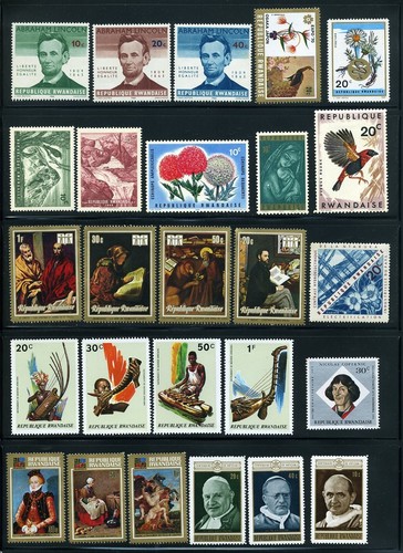 Ruanda MH & MNH Lot - alle verschieden & ungeprüft Rwa01