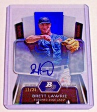 2012 Bowman Platinum Cutting Edge Stars Autograph Brett Lawrie /25 Blue Jays