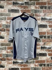 Authentic Tampa Bay Rays MLB Dynasty Jersey Gray Mens L Sewn Vintage Baseball