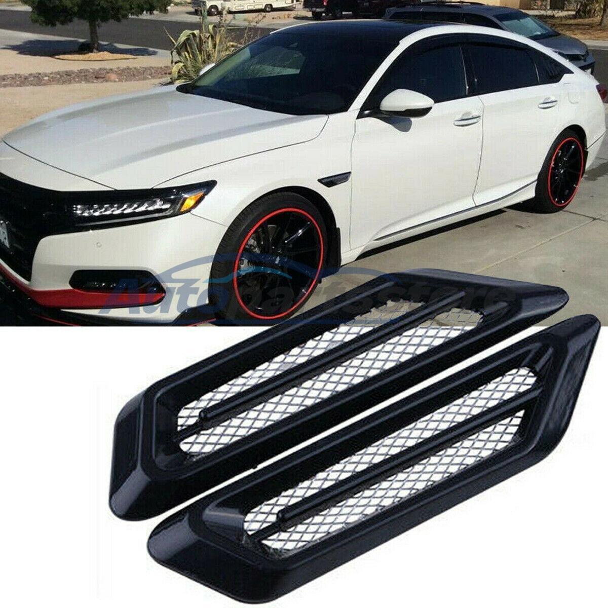 2x Black Auto Car Accessories Side Air Flow Vent Fender Decor Sticker Universal