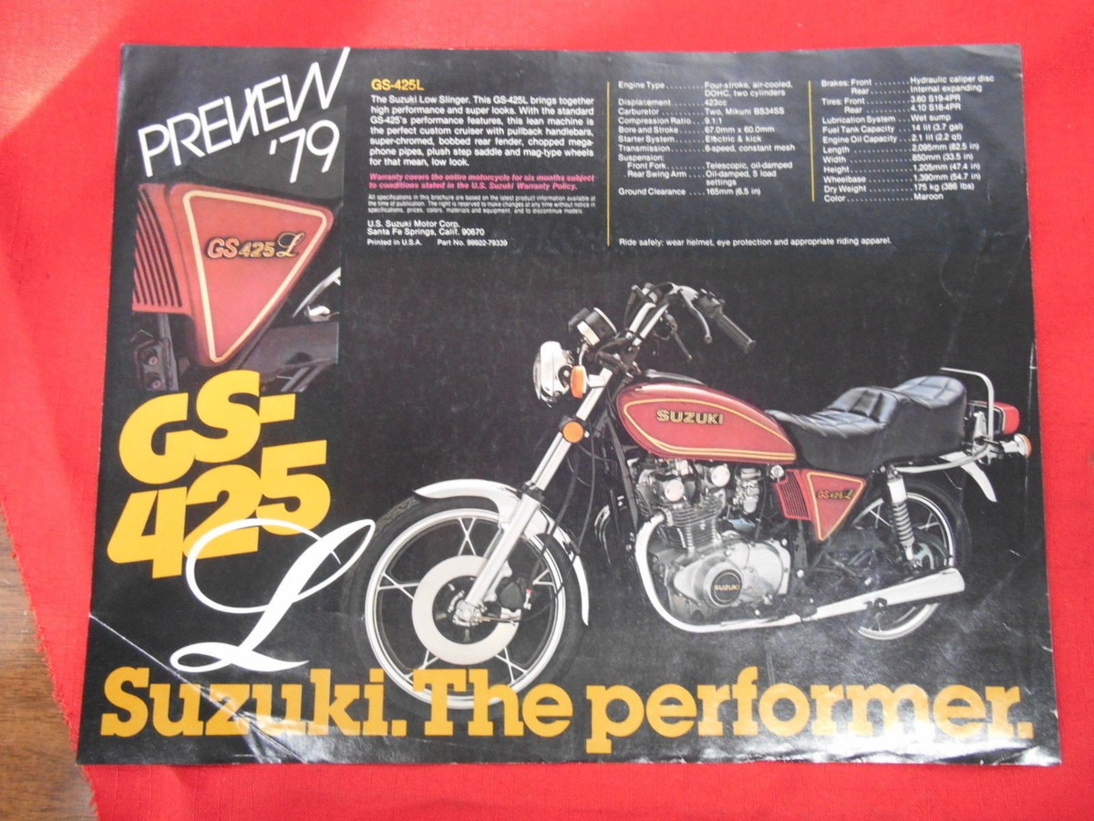 Suzuki Vintage 1979 GS425 L The Low Slinger Look Motorcycle