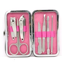 Nail Clipper Set Of 7pcs For Fingernailtoenaileyebrow With Pink Nail Tools Ca... Nail Clipper Set Of 7pcs For Fingernailtoenaileyebrow With Pink Nail Tools Ca...