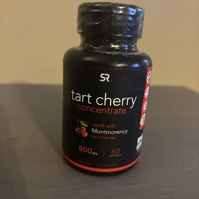 Sports Research Tart Cherry Concentrate 800 mg 60 Softgels Dairy-Free, Egg-Free,