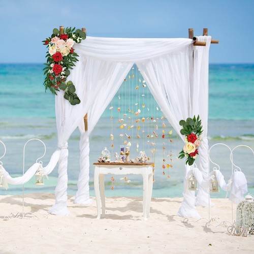 Artificial Flower Swag Wedding Arch Flowers Arch Rustic Marsala Flower 2 Pack - Picture 5 of 8