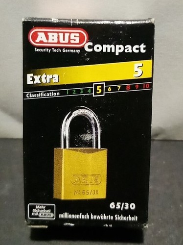 1 Vorhängeschloss 30mm Messing 2 Schlüssel ABUS High End - Bild 2 von 3