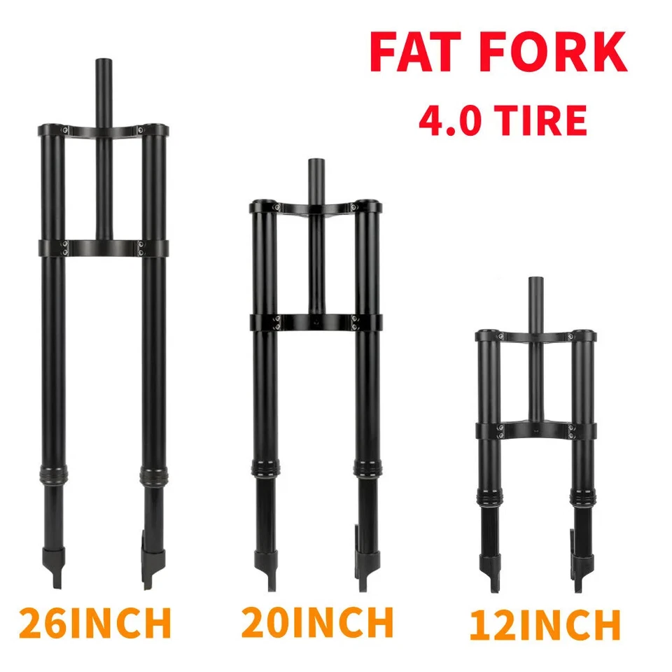 Fat Fork Snow Bike 12in 20in 26in Spring Oil Suspension Fork 135*9mm QR 4.0 Tire - Image 2 of 4