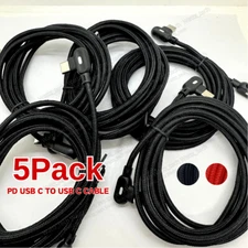 5X 90 Degree 60W PD to USB-C Cable Fast Charge Cord For iPhone15/16/Samsung/iPad