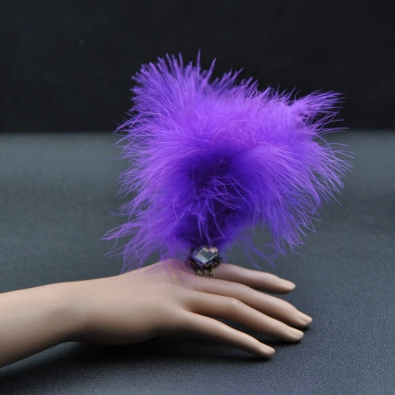 Feder Acryl Kristall Ring Einstellbar 1920s Stil Karneval Kostüm Zubehör - Bild 2 von 4