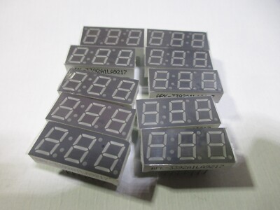 Qty (10)  3 Digit, 7 Segment, LED Displays, 7mm Leads