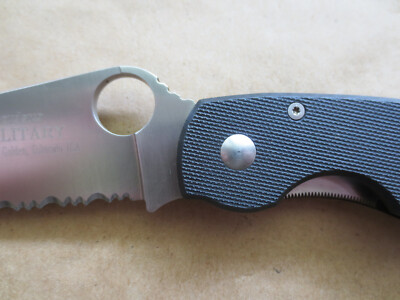 Early/Vintage Spyderco Military Knife Folder CPM 440V Golden  