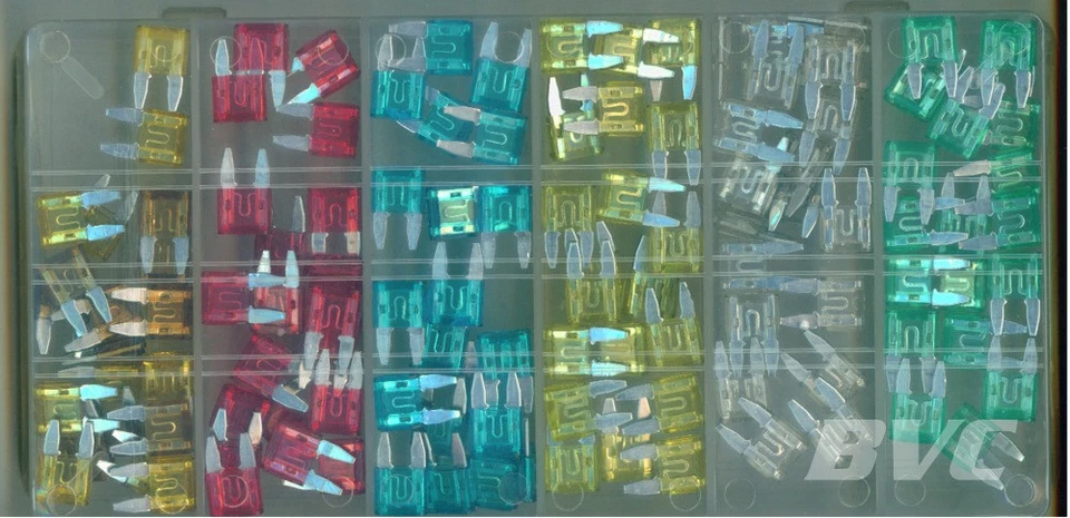 120 Piece Mini Car Fuses - Color Coded Automotive Fuse Assortment w/ Storage Box - Image 2 of 2