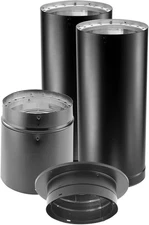 Double Wall Chimney Pipe, DVL 6" - Stainless Steel, Wood Stove Kit