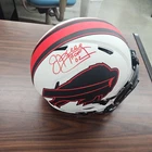 Jim Kelly Buffalo Bills Signed Lunar Authentic Helmet JSA W/ HOF 02 inscription