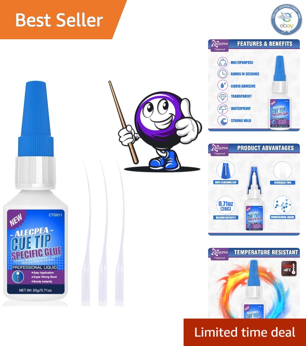 Pegamento para punta de taco de billar de alto rendimiento, adhesivo en gel de 30 ml para múltiples materiales