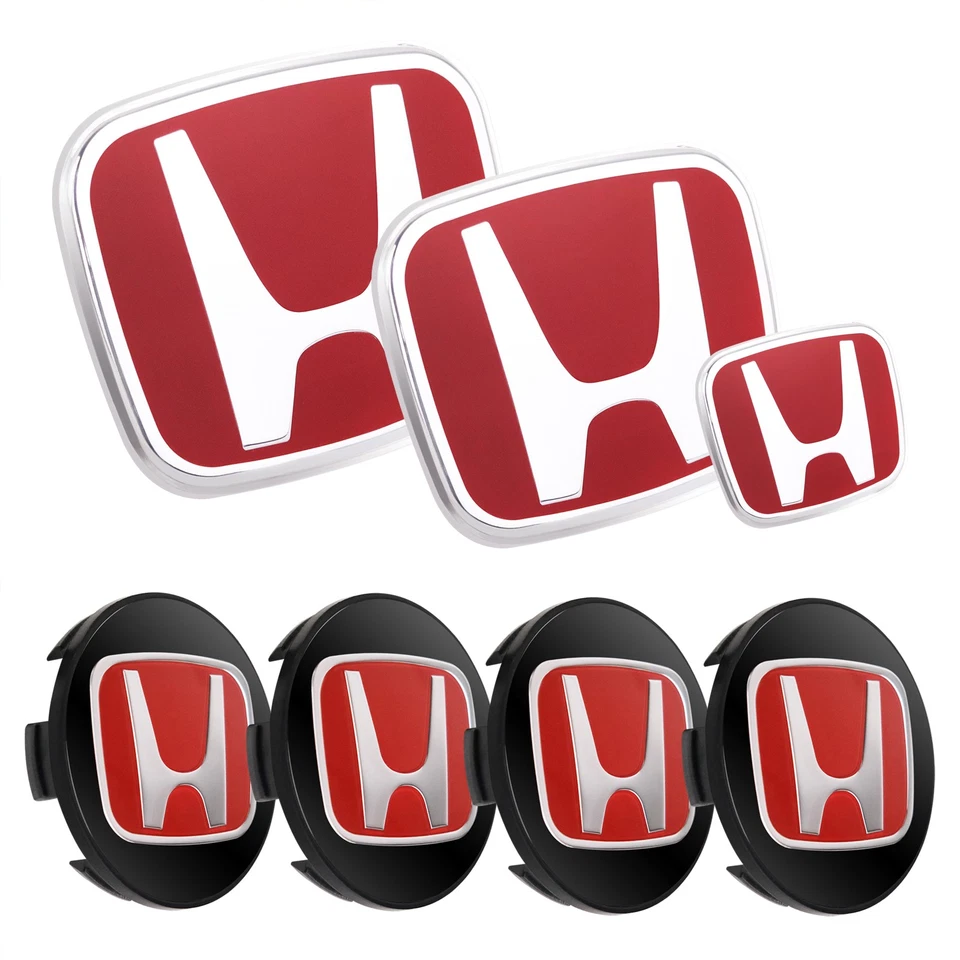 Set of 1 Red H Emblem Front Rear Wheel Emblem Fit For Honda CIVIC Sedan 2016-21 Foto 2 de 4