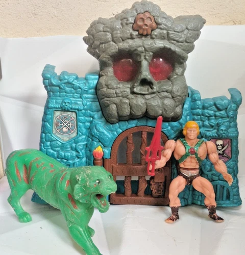 He-Man Battle Cat Castle Grayskull Set Vintage Mexican Bootleg MotU