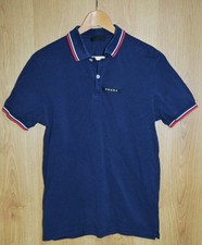 Prada Mens Plaque Logo Polo Shirt Blue Large ...