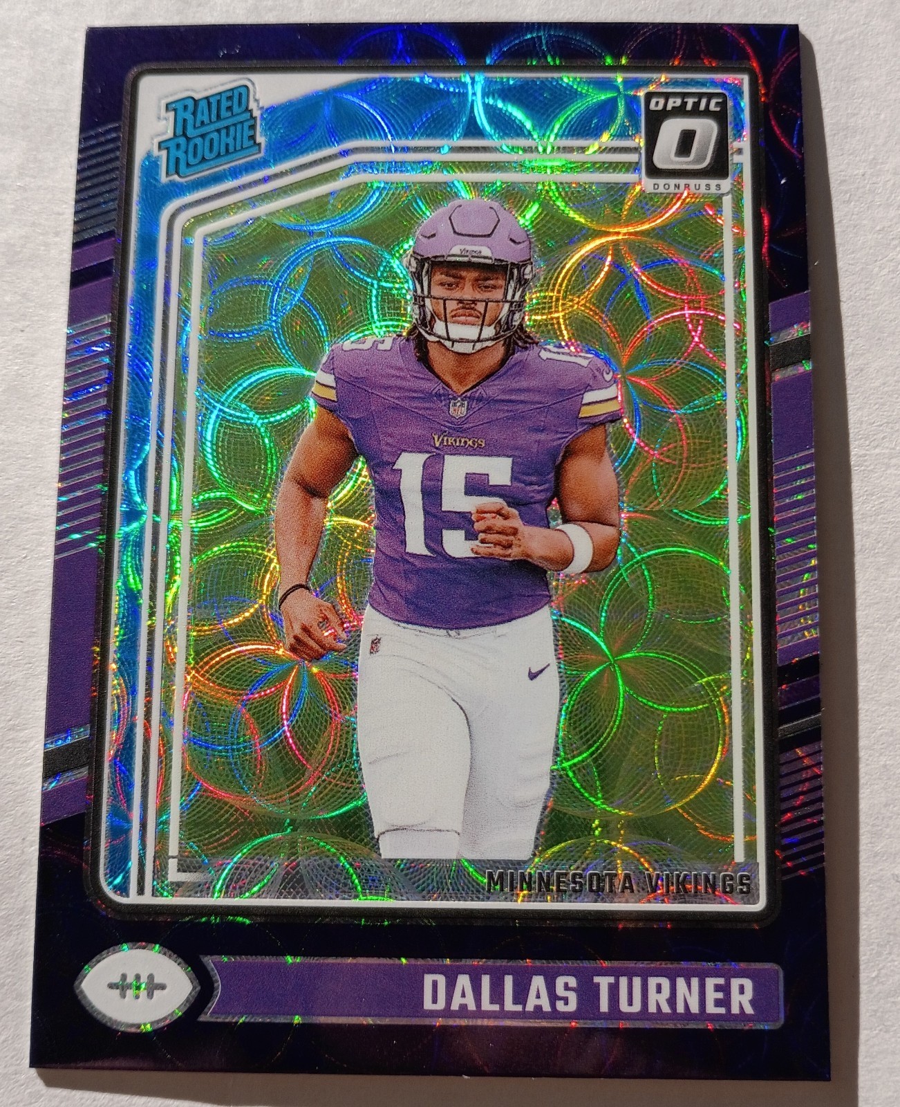 2024 DONRUSS OPTIC DALLAS TURNER MINNESOTA VIKINGS PURPLE SCOPE PRIZM ROOKIE 224