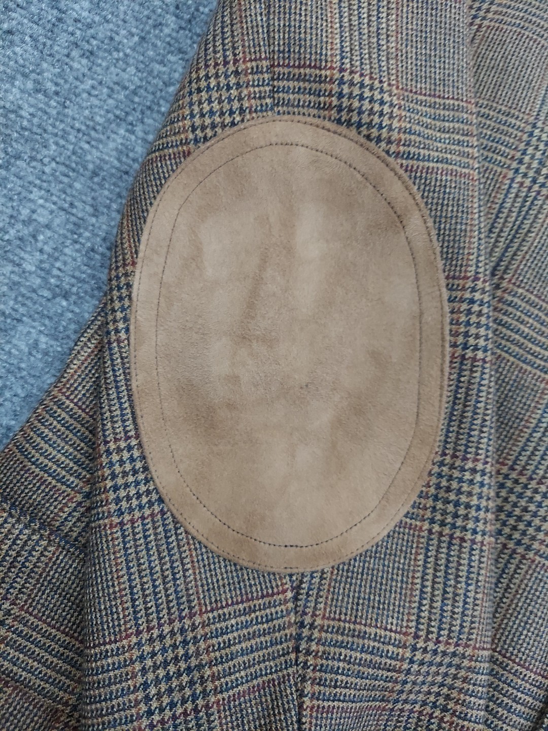 Vtg Austin Reed Jacket Blazer 36 R Brown Houndstooth Tweed Elbow Patch USA Made