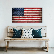 Rustic Wooden American Flag | Distressed Wood Flag Art | Pallet American Flag | 