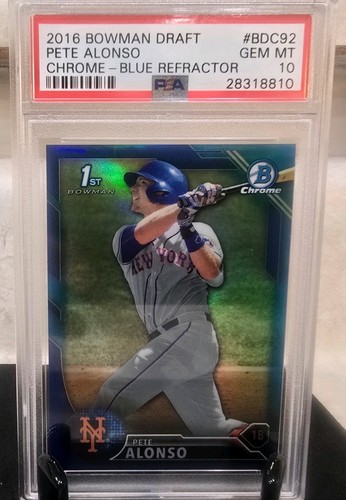 2016 Bowman Draft Pete Alonso 1st Chrome-Blue Refractor  /150 PSA GEM MT 10