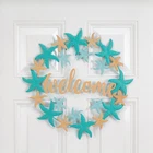 Coastal Nautical Metal Wreath Colorful Blue Door & Wall Weclome Home Decor