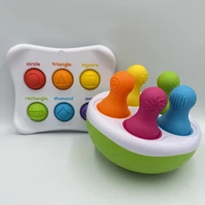 FAT BRAIN TOYS SpinnyPins & Dimpl Duo Baby Toddler Lot Sensory Play Colors