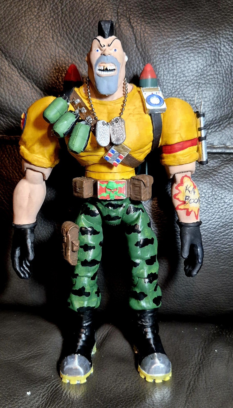 Figura impresa en 3D de Nick Nitro de los soldados pequeños y pintada a mano de 8,5 pulgadas
