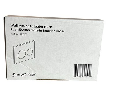 Swiss Madison Wall Mount Actuator Flush Push Button Plate SMWC001Z Brushed Brass